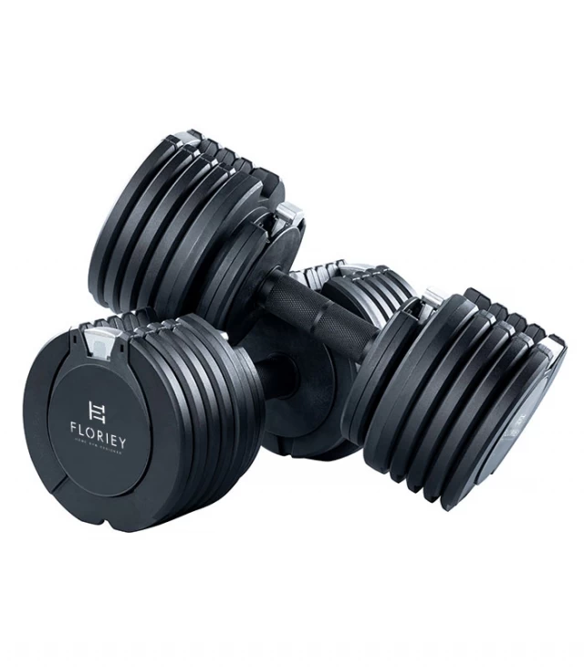 27.5lb black adjustable dumbbells from T9 series with multi-weight options