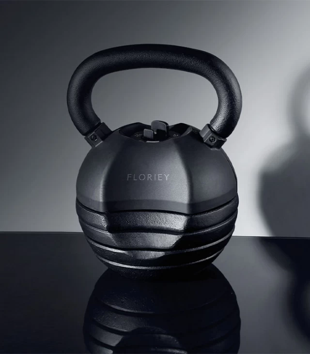 30lb black adjustable kettlebell front view